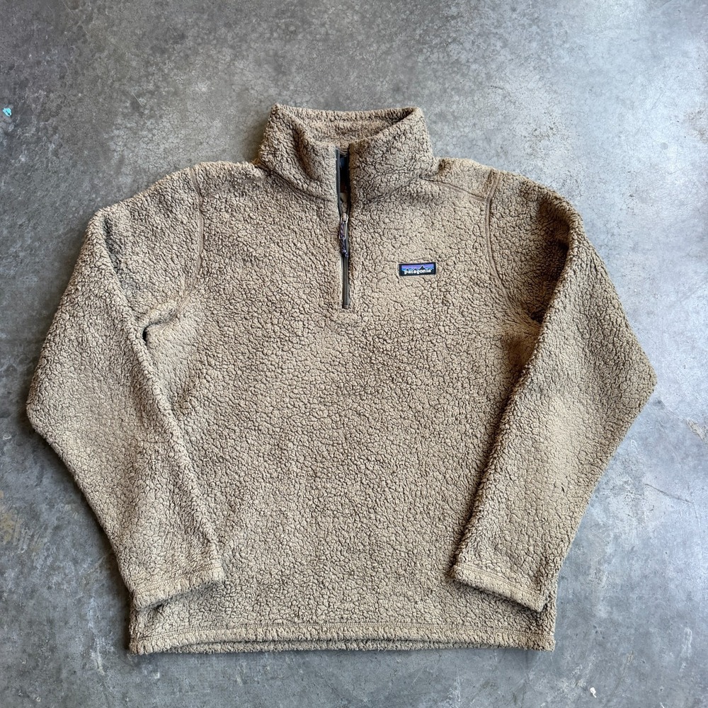 Patagonia Jacket Mens Medium Beige Los Gatos Fleece 1/4 Zip Pullover Outdoor